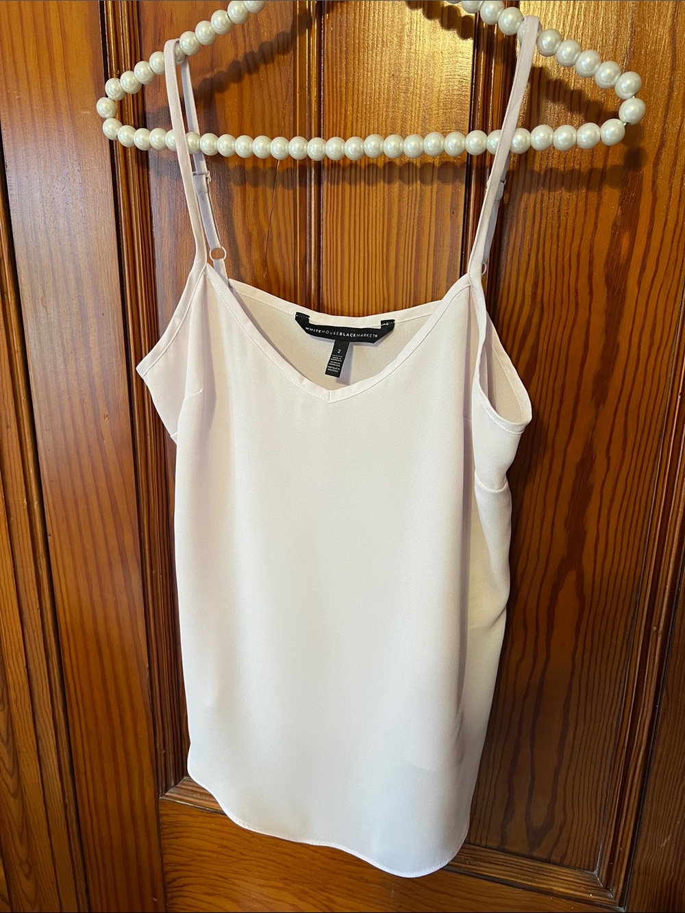 White House Black Market Pale lilac V-Neck Adjustable Strap Cami